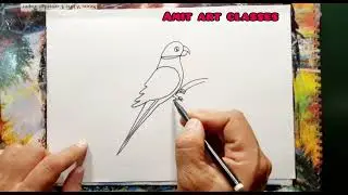 How to make Parrot with number 5 |class 10th board |step by step |easy to make |parrot art |drawing