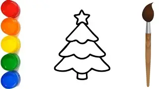 Christmas tree 🎄 drawing and coloring for kids and toddlers. #229