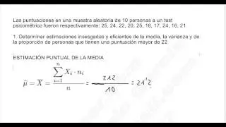 ESTADÍSTICA INFERENCIAL I, EJERCICIO 1: ESTIMACIONES PUNTUALES. MEDIA, VARIANZA Y PROPORCIÓN