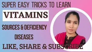 Easy trick to learn vitamins sources& deficiency diseases|BioMolecules |sreelatha|@chemistry pocket