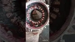 Cutting motor winding wire #electrical #motor