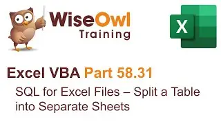 Excel VBA Introduction Part 58.31 - SQL for Excel Files - Split a Table into Separate Sheets
