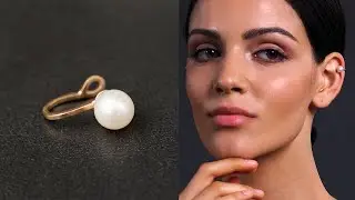 Helix ear cuff earring with pearl, boho chic jewelry by Emmanuela&reg;