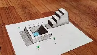Optical illusion 3d Drawing & Easy Art Hacks for Beginners - How to Draw a 3D Class Tutorial | Day 4