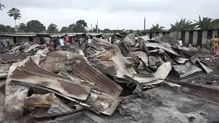 Abobo (Abidjan) - Anonkoi Kout&eacute;, des familles sans abri apr&egrave;s un incendie d&eacute;vastateur