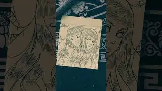 Quick pen and ink dark art horror portrait #shorts