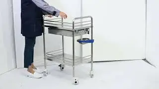 Medical Stainless Steel Surgical Instrument Cart With Two Shelves