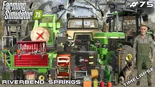 TURNING FALLEN TREES INTO CHIPS WITH JDs 🌲🪓 | Animals on RIVERBEND | Farming Simulator 25 | EP 75