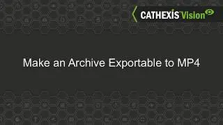 Using CathexisVision - Make archive exportable to MP4