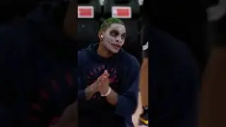 Kevin Porter Jr. warms up in full Joker face paint 👀