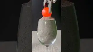 Experiment 1000&deg;C Red Hot Ball Vs Sand #rhcb #redball #hotball #satisfying #asmr #science #sand