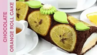 Soft orange chocolate roll cake||plant-basedrecipes