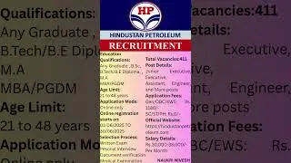 HPCL Recruitment 2025 | Vacancy 2025 | Daily Job Alerts #shorts #job #ytshorts #govtjobs