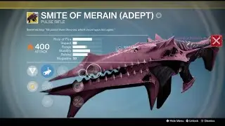 Destiny 1 Smite of Merain Adept Exotic pulse rifle King's Fall Warpriest Challenge + weapon test