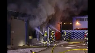 Garagenkompelx brennt in Hennigsdorf aus