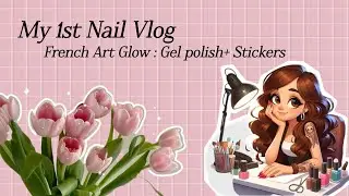 Gel Polish + French Tips & Sparkle Stickers Nail Art Tutorial 💅🏻