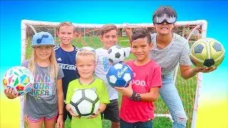 SOCCER Trick Shot Challenge with DIZZY Goggles!