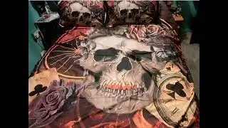 Ahoy Crazy Captain Skull & crossbones Bed Cover Golden Bedroom Pirates of the Caribbean Entertainer