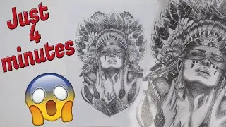 Native American women drawing / Collaboration with Art Gallery by Nada / Red Indian women