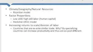 Sources of Comparative Advantage