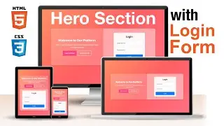 How to create hero section with login form using HTML & CSS | Web Development Tutorial