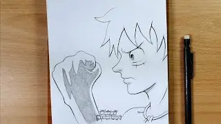 How to Draw Luffy with Raised Fist Step by Step | Easy One Piece Sketch for Beginners