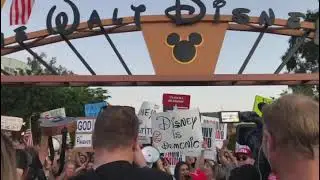 Protest infront of Disney HQ. Boycott evil Disney!!!