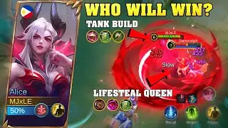 WHO WILL WIN? Revamped Alice Tank Build vs Queen of Lifesteal Ruby, Alice Gameplay, Best Build | #ml
