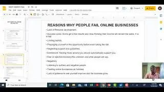 ONLINE BUSINESS MASTERY VIDEO 3 | WHY MANY FAIL ONLINE BUSINESSES