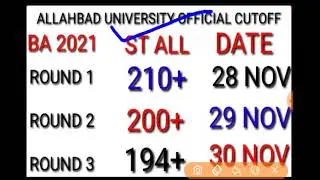 Allahbad university ba official cutoff 2021 || au ba cutoff 2021 || au cutoff 2021 latest update ||
