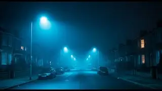 Misty Night Street with Blue Lights &ndash; Relax & Sleep Ambience