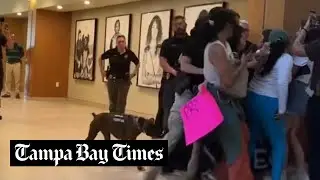 USF police clash with protesters in march over diversity programs. Four arrested.