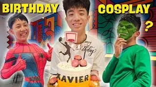 PRANK ULANG TAHUN XAVIER, TEMAN SEKOLAH COSPLAY SPIDERMAN & HULK !