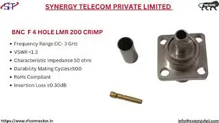 Versatile BNC Connectors for RF and Microwave Systems | Synergy Telecom Pvt Ltd
