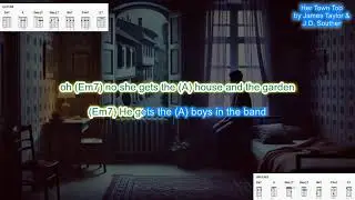 Her Town Too (no Capo) by James Taylor & J.D. Souther play along with scrolling chords and lyrics