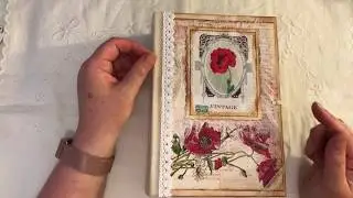 Radiant Poppy Hardcover Vintage Junk journal ARTYmaze