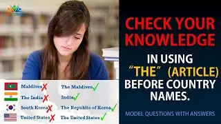 CHECK YOUR KNOWLEDGE IN USING THE ARTICLE 