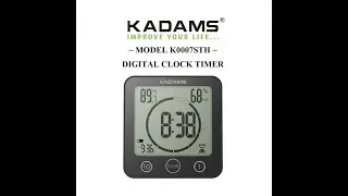 KADAMS Digital Bathroom Shower Kitchen Wall Clock Timer with Alarm - Model K0007STH