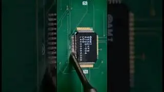Hand soldering surface mount QFP IPC class 3 - drag solder and short removal #shorts