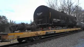 Norfolk Southern Train Hauls a Banged Up Disabled Tank Car 💥