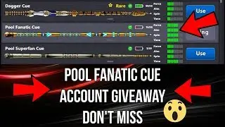 Pool Fanatic Cue Account Giveaway | Fanatic Cue Giveaway !