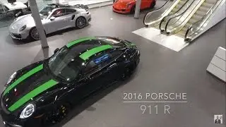 2016 Black - Green stripes Porsche 911R 500 hp @ Porsche West Broward