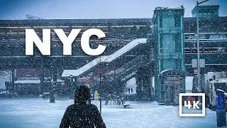 NYC Snow Storm 4K Walking Tour | Queens, NY