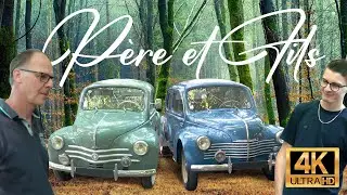 RENAULT 4CV Pêre et fils !! Tous les deux ont leur voiture ancienne