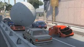 Giant Balls vs. Cars 2 | BeamNG.drive