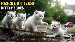Skateboard Kitten Falls - Rescued by Hero Kittens🐾 Heartwarming Story❤️