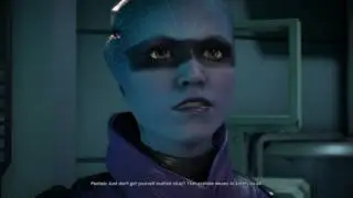 Mass Effect&trade; Andromeda (PS4) Peebee flirting with Dick on the Tempest