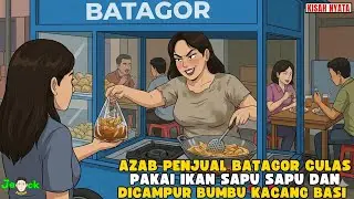 AZAB PENJUAL BATAGOR CULAS PAKAI IKAN SAPU SAPU DAN DICAMPUR BUMBU KACANG BASI  || ANIMASI AZAB
