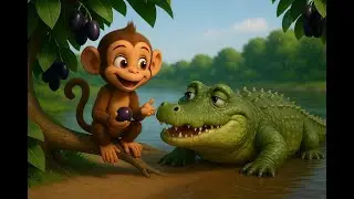 The Monkey & The Crocodile | Panchatantra Story & Sing-Along | Printable Coloring Sheets