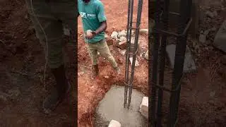 Installing Columns on The Site in Ghana #ghana #africanamerican  #livinginghana #building #africa